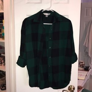 Flannel top - black and green